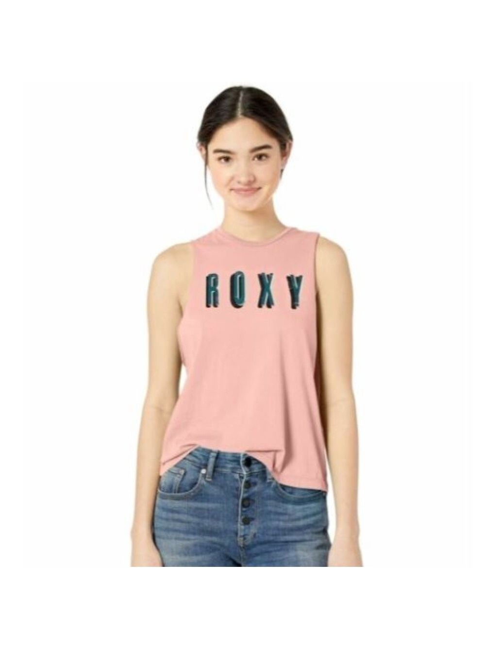 ROXY CANYON CROP MUSCLE TANK PEACH CORAL SIZE MEDIUM - Picture 2 of 9